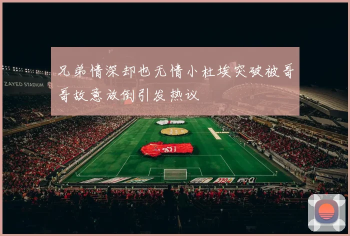 兄弟情深却也无情小杜埃突破被哥哥故意放倒引发热议